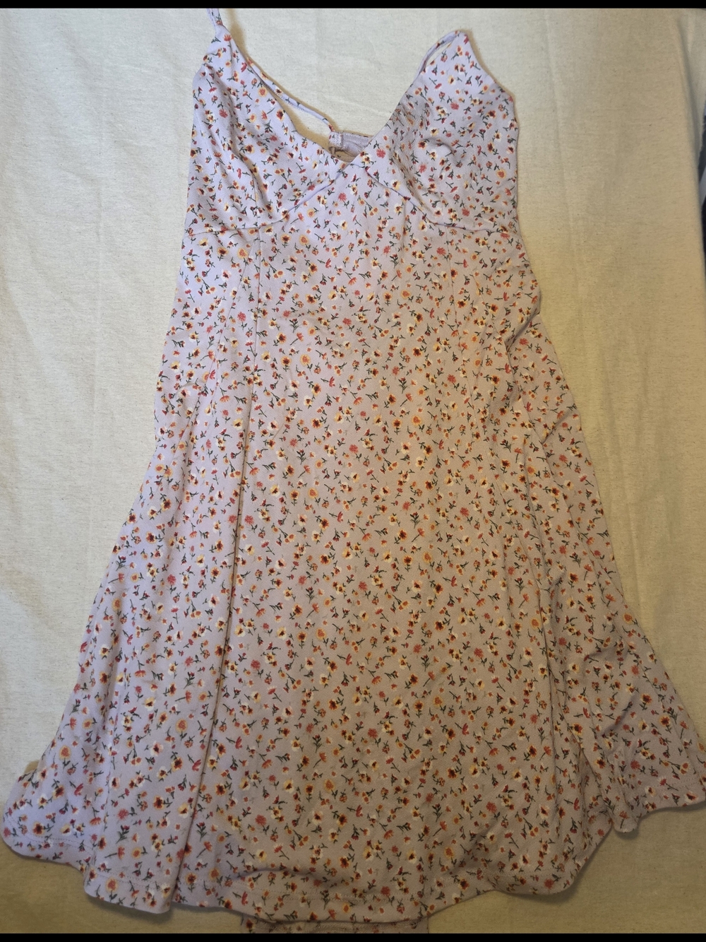 Forever 21 Light Pink Floral Summer Mini Dress